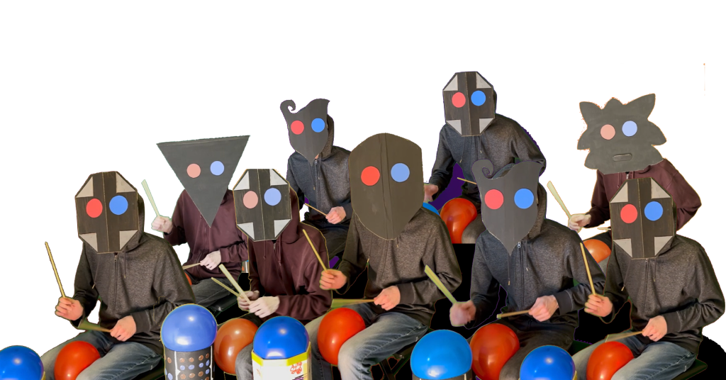 Multiple Masked Drummers
